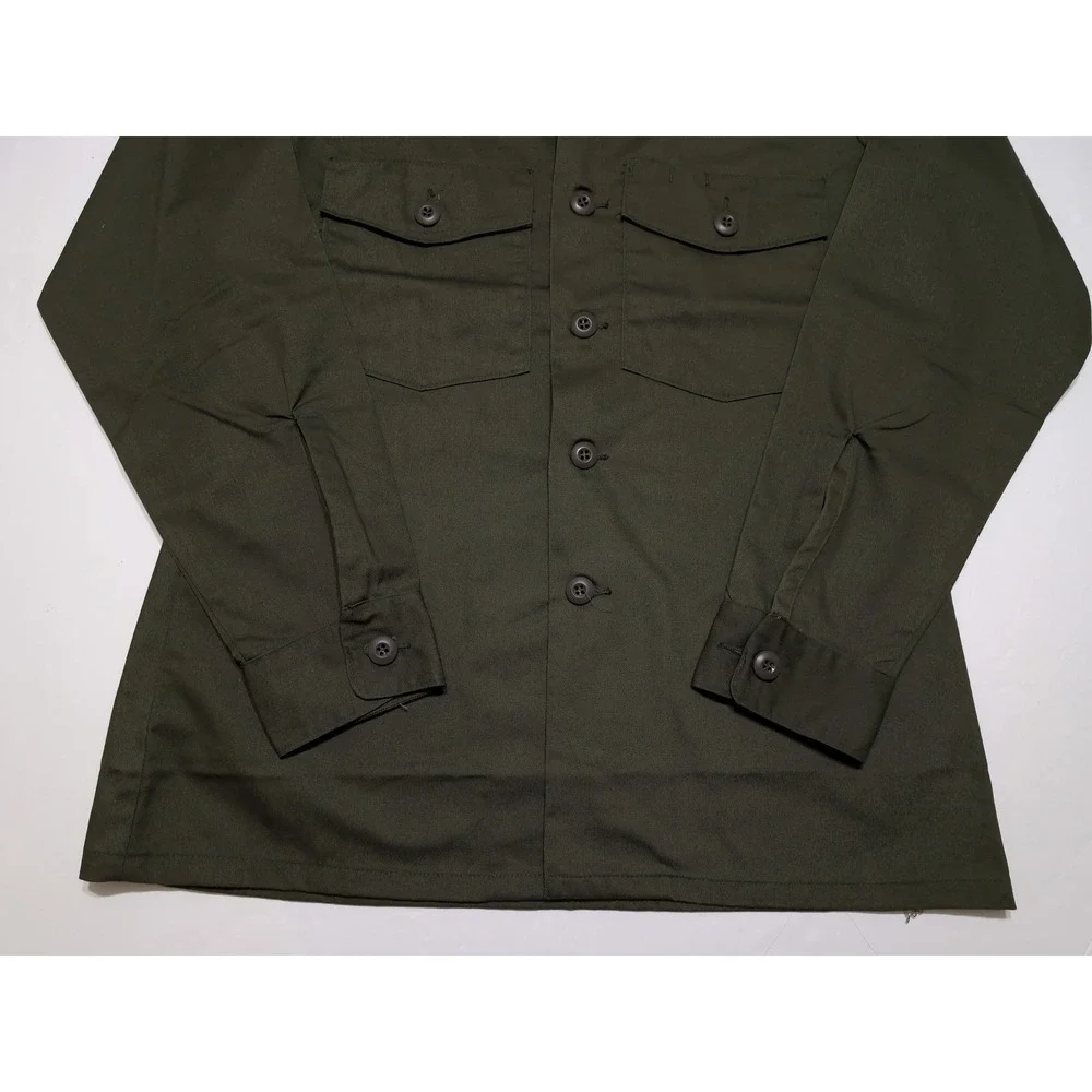 Vintage 1970s US Military Long Sleeve Utility Shirt 8405-00-615-0026 15.5 x 33